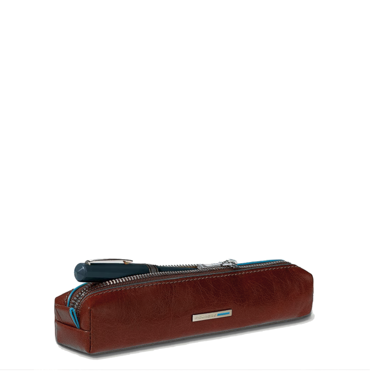 Astuccio portapenne in pelle Stationery Piquadro mogano