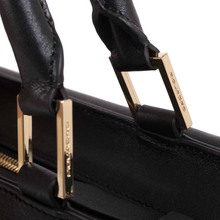 Carica l'immagine nel visualizzatore di Gallery, Borsa portacomputer a due manici con patta e portapc 15,6" in pelle "Dafne" Piquadro nero