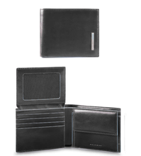 Carica l'immagine nel visualizzatore di Gallery, Portafoglio piccolo in pelle con portaspicci e portabadge a ribaltina Bluesquare Piquadro (disponibile in diversi colori)