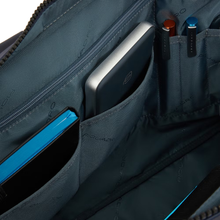 Carica l'immagine nel visualizzatore di Gallery, Cartella portapc 14" a due manici in pelle Finn Piquadro blu