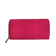 Carica l'immagine nel visualizzatore di Gallery, Portafogli donna in pelle a soffietto con zip InTempo fuxia