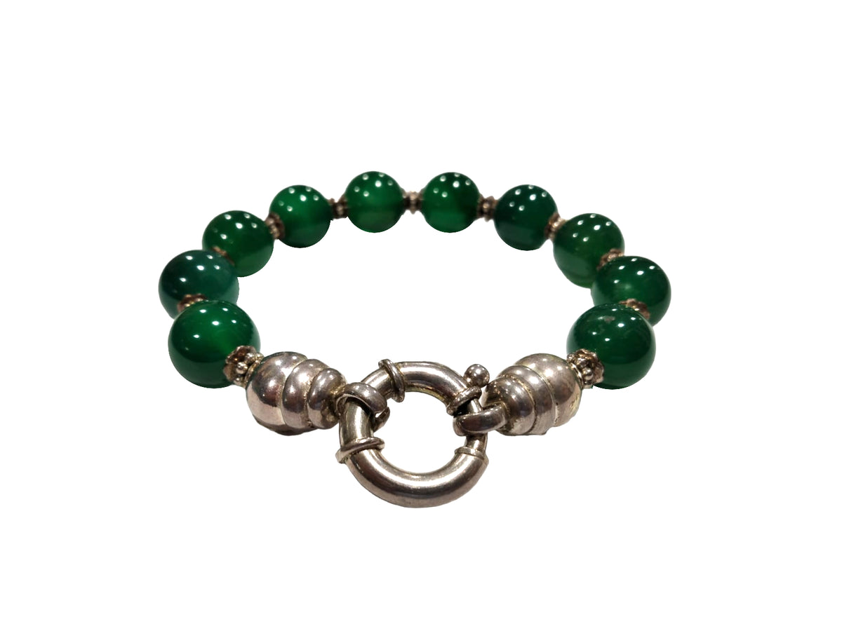 Bracciale in agata con chiusura ad anello in argento