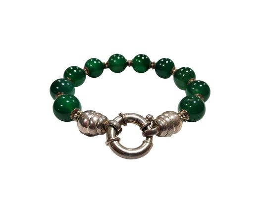 Bracciale in agata con chiusura ad anello in argento