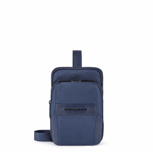 Carica l'immagine nel visualizzatore di Gallery, Tracollina portasmartphone da collo in tessuto tecnico e pelle "Stationery" Piquadro