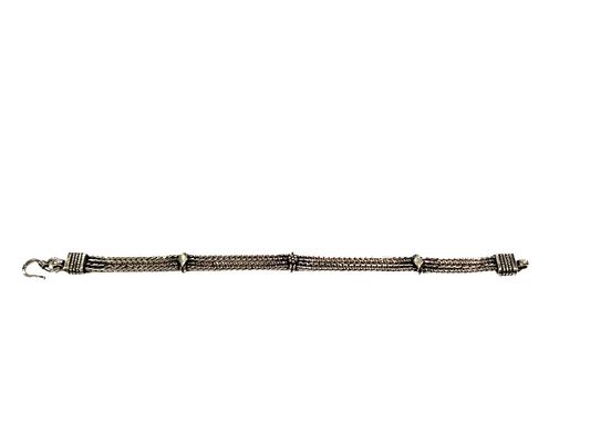 Bracciale in argento a quattro fili coda di topo