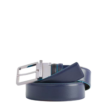 Carica l'immagine nel visualizzatore di Gallery, Cintura double face in pelle Blue Square Piquadro nero blu