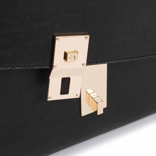 Carica l'immagine nel visualizzatore di Gallery, Borsa portacomputer a due manici con patta e portapc 15,6" in pelle "Dafne" Piquadro nero