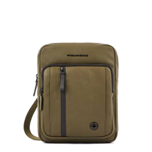 Carica l'immagine nel visualizzatore di Gallery, Borsello in pelle porta iPad con RFID e tasca per CONNEQU Charlie Piquadro verde