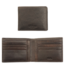 Carica l'immagine nel visualizzatore di Gallery, Portafogli da uomo in pelle con sei slot portacarte orizzontali, senza portaspicci con RFID testa di moro Oregon A.G. Spalding & Bros