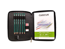 Carica l'immagine nel visualizzatore di Gallery, Portablocco A5 in similpelle con kit disegno Stabilo/Canson "Quando"