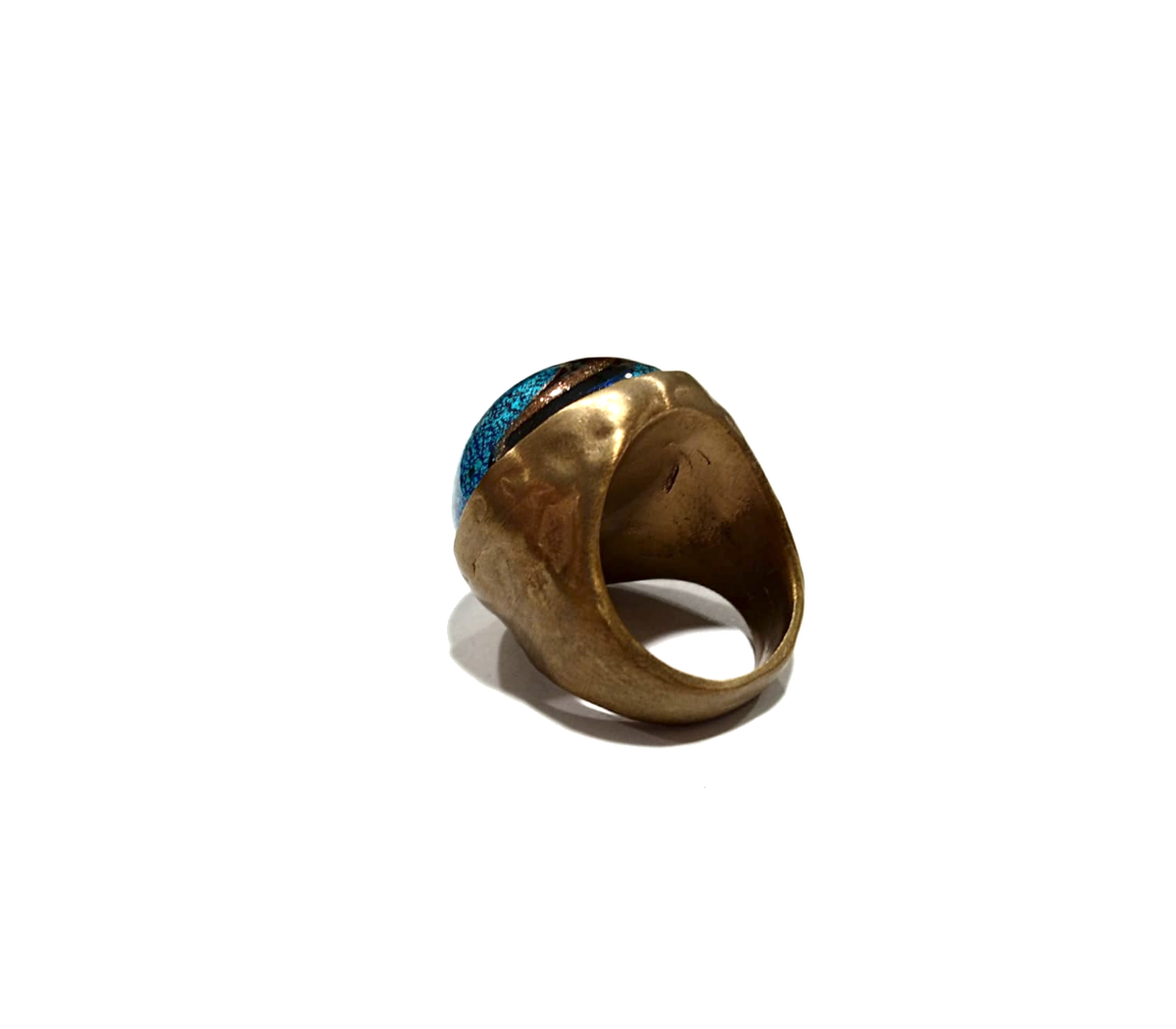Anello in ottone con cabochon in murrina