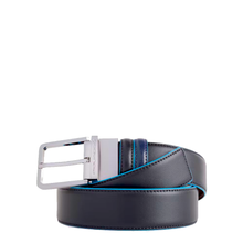 Carica l'immagine nel visualizzatore di Gallery, Cintura double face in pelle Blue Square Piquadro nero blu