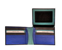 Carica l'immagine nel visualizzatore di Gallery, Portafogli in pelle con volantino portabadge verticale Carraro moro nero