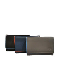 Carica l'immagine nel visualizzatore di Gallery, Portafoglio da donna in pelle con patta Carraro