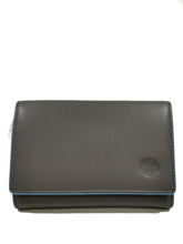 Carica l'immagine nel visualizzatore di Gallery, Portafoglio da donna in pelle con patta Carraro grigio