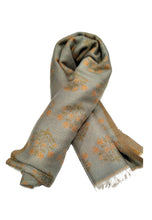 Carica l'immagine nel visualizzatore di Gallery, Sciarpa con motivo floreale antico Jondal Vestopazzo celeste