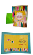 Carica l'immagine nel visualizzatore di Gallery, Cartoncino d'auguri con libretto rimovibile "Buon Compleanno"