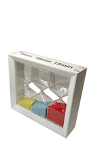 Carica l'immagine nel visualizzatore di Gallery, Clessidra multipla con struttura in legno e sabbia colorata