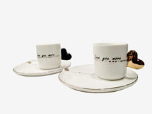 Carica l'immagine nel visualizzatore di Gallery, Set tazzine espresso con piattino "Love You More"