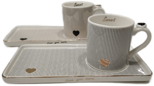 Set tazzine espresso con piattino "Love"Set tazzine espresso con piattino "Love"