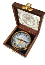 Carica l'immagine nel visualizzatore di Gallery, Bussola in ottone con cofanetto in legno "Marine directional Compass 1917"