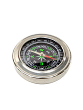 Carica l'immagine nel visualizzatore di Gallery, Bussola in alluminio con quadrante nero grande