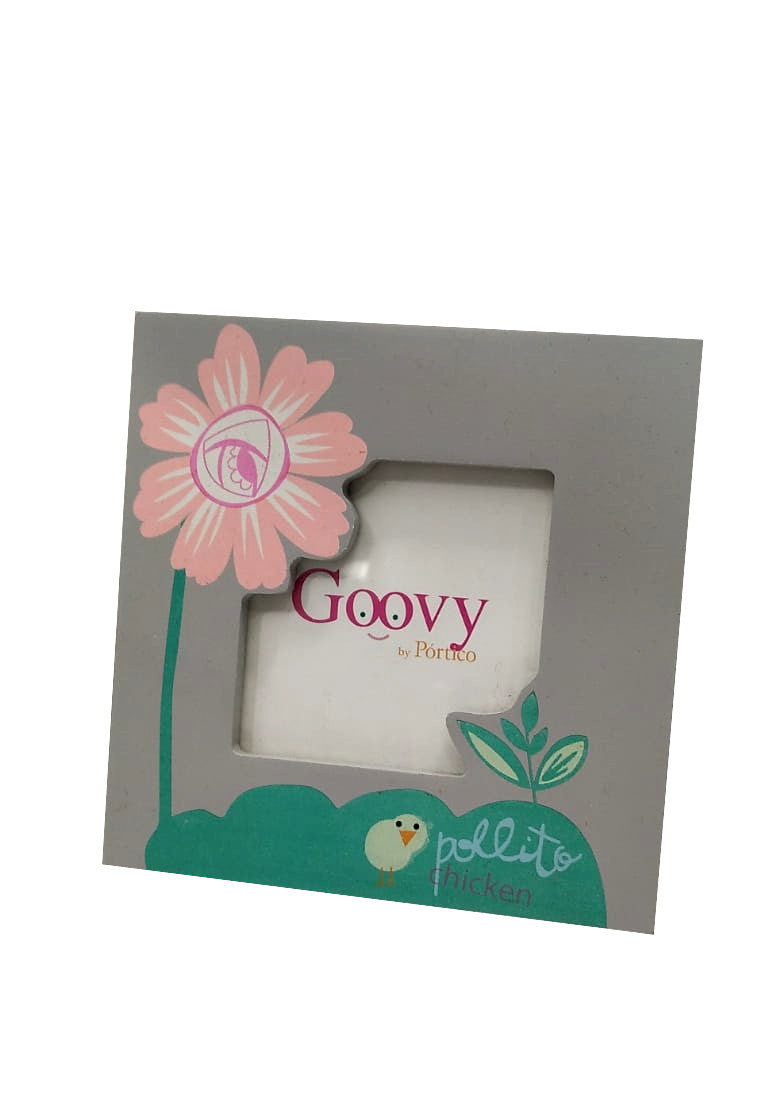 Portafoto in legno decorato Goovy by Portico fiore con pulcino