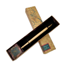 Carica l'immagine nel visualizzatore di Gallery, Cannetta in legno con kit da 12 punte in ottone "The Writing Collection" Authentic Models