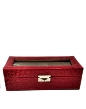 Carica l'immagine nel visualizzatore di Gallery, Scatola porta orologi a cinque slot in similepelle stampa coccoù