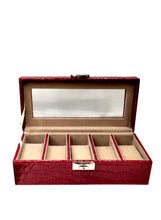 Carica l'immagine nel visualizzatore di Gallery, Scatola porta orologi a cinque slot in similepelle stampa cocco