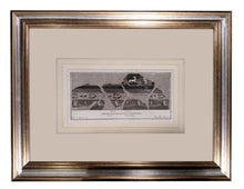 Carica l'immagine nel visualizzatore di Gallery, Incisione d'antiquariato "Antichità di Ercolano Esposte: pittura parietale con maschere e felino"