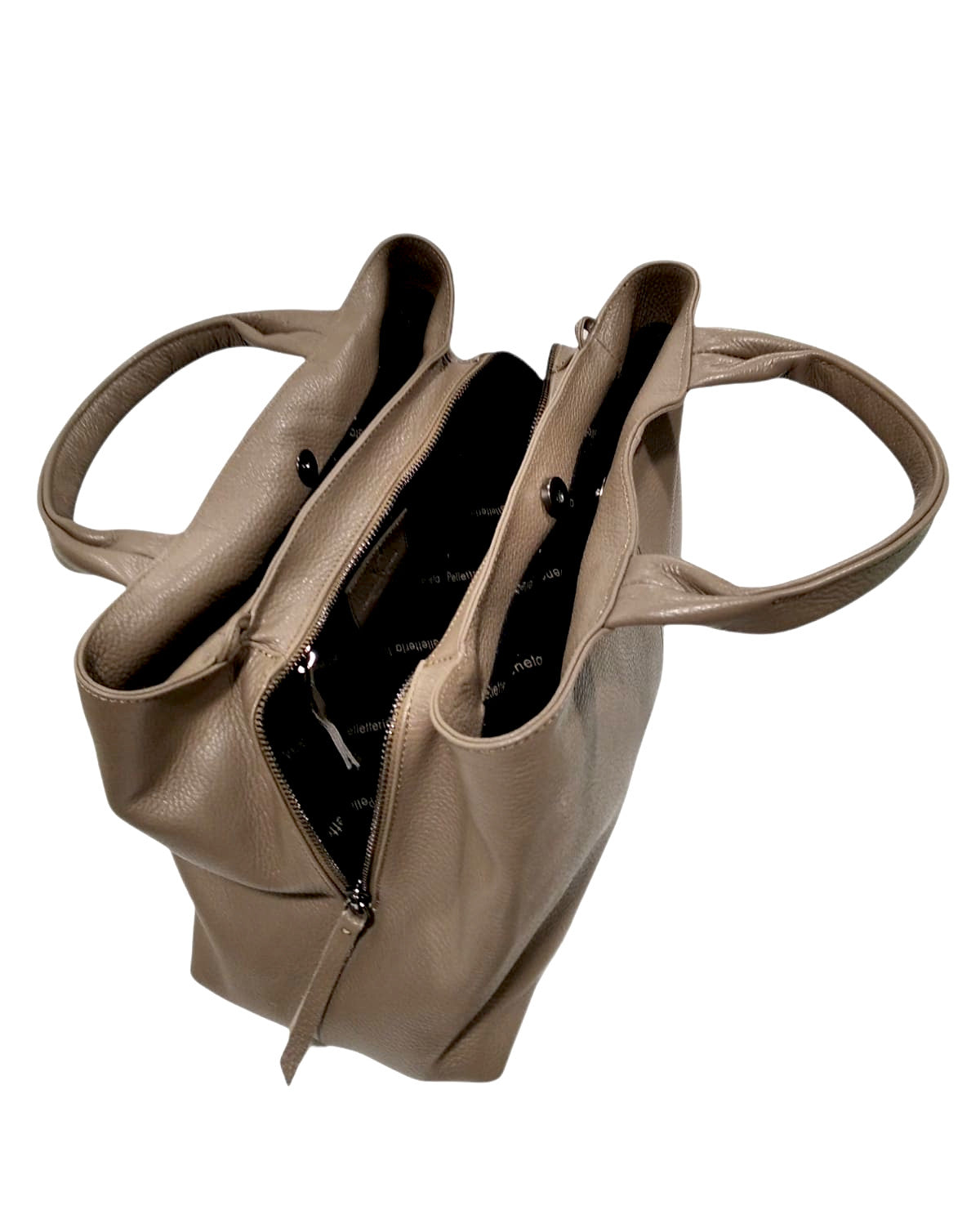 Borsa a mano in vitello bottalato soft grain "Olivia Medium" Pelletteria Veneta