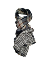 Carica l'immagine nel visualizzatore di Gallery, Sciarpone double face in misto lana Tartan/Pied de Poule Kerling Vestopazzo