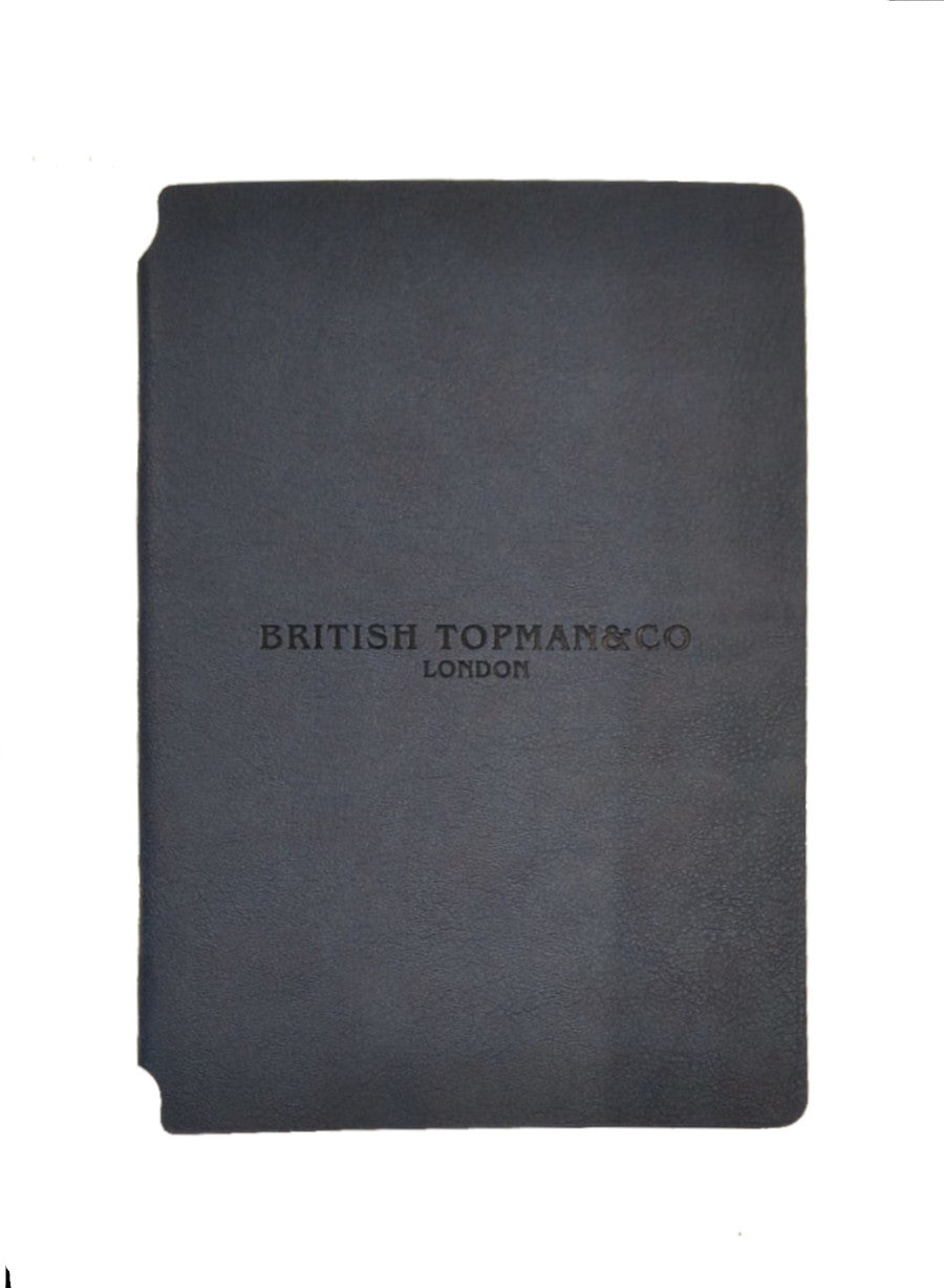 Quaderno a quadretti in similpelle flessibile blu "English Topman & Co"