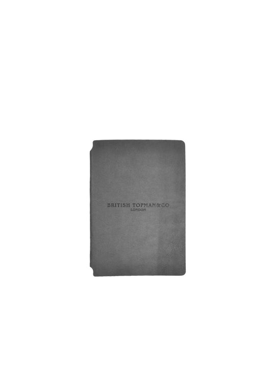 Quaderno a pagine bianche in similpelle flessibile grigia "English Topman & Co" (disponibile in due dimensioni)