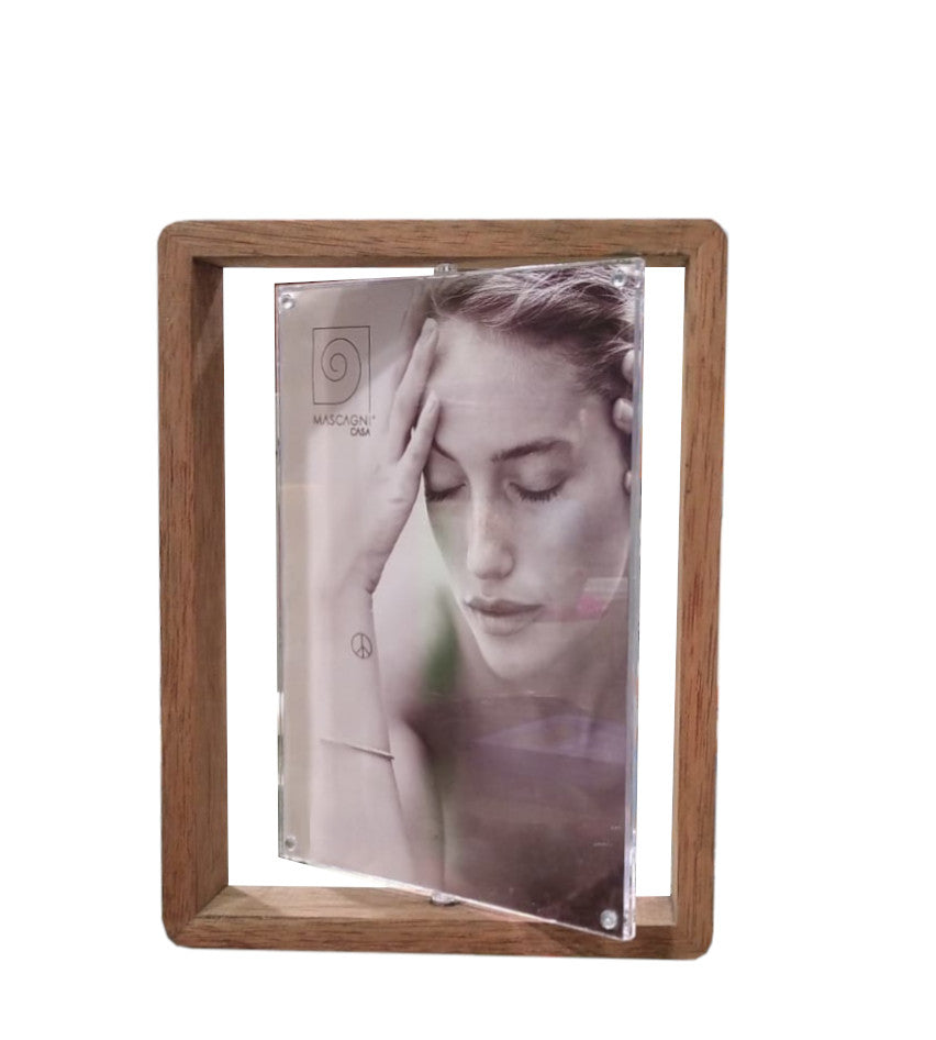 Portafoto 13x18 in legno e acrilico con movimento basculante "Double"