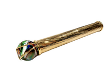 Carica l'immagine nel visualizzatore di Gallery, Caleidoscopio in ottone diamantato con sfera in vetro di murano
