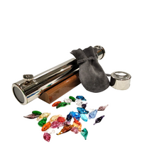 Carica l'immagine nel visualizzatore di Gallery, Caleidoscopio in ottone argentato da composizione con due ottiche