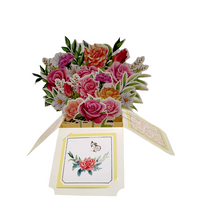 Carica l'immagine nel visualizzatore di Gallery, Cartoncino d'auguri floreale 3d "Felicità" Florever Origamo