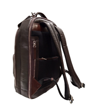 Carica l'immagine nel visualizzatore di Gallery, Zaino portacomputer fastcheck 15,6" in pelle "Tech Leather" testa di moro A.G. Spalding & Bros