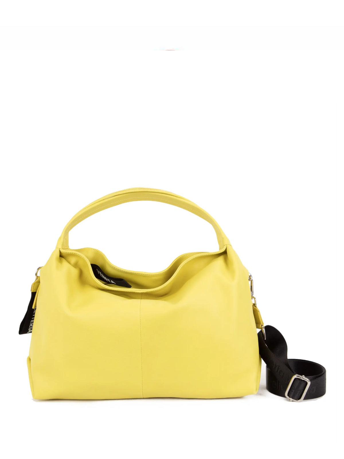 Borsa a spalla con doppi manici in pelle "Daisy" Pelletteria Veneta lime