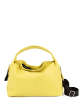 Carica l'immagine nel visualizzatore di Gallery, Borsa a spalla con doppi manici in pelle "Daisy" Pelletteria Veneta lime