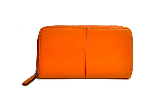 Portafogli in pelle da donna a pochette a doppio soffietto "Delta Markiaro"