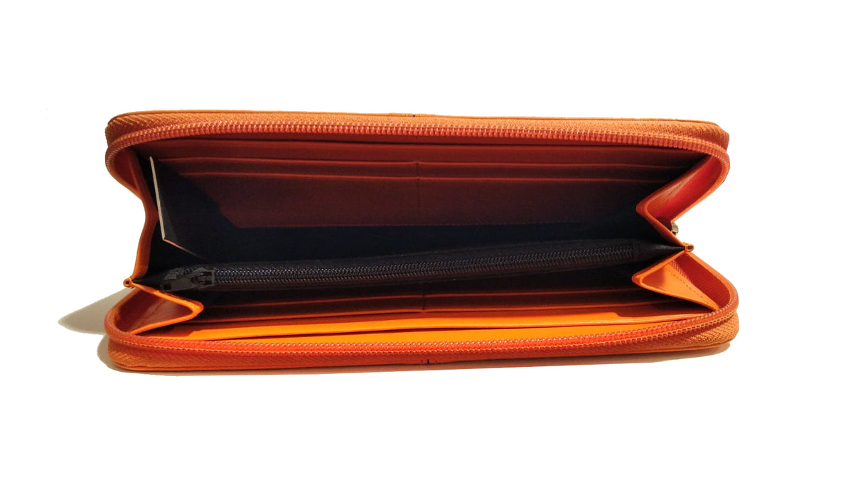 Portafogli in pelle da donna a pochette a doppio soffietto "Delta Markiaro"