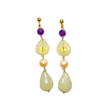 Carica l'immagine nel visualizzatore di Gallery, Orecchini pendenti in pietre naturali verde acqua "Confuorti Gioielli"