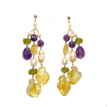 Carica l'immagine nel visualizzatore di Gallery, Orecchini pendenti chandelier in pietre naturali multicolore "Conforti Gioielli"