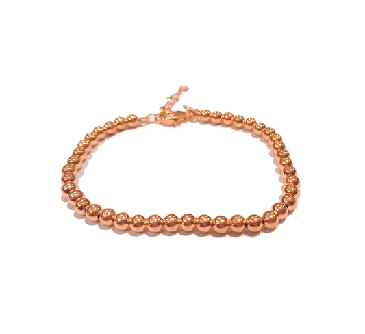 Bracciale perle mini in argento rosa