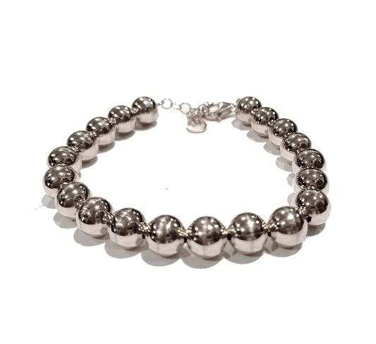 Bracciale perle medie in argento
