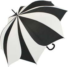 Carica l'immagine nel visualizzatore di Gallery, Ombrello lungo con apertura automatica "Easymatic: Sunflower" Pierre Cardin bianco e nero