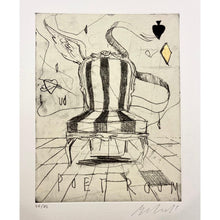 Carica l'immagine nel visualizzatore di Gallery, Incisione ceramolle incorniciata di Luca Bellandi "Poet Room"